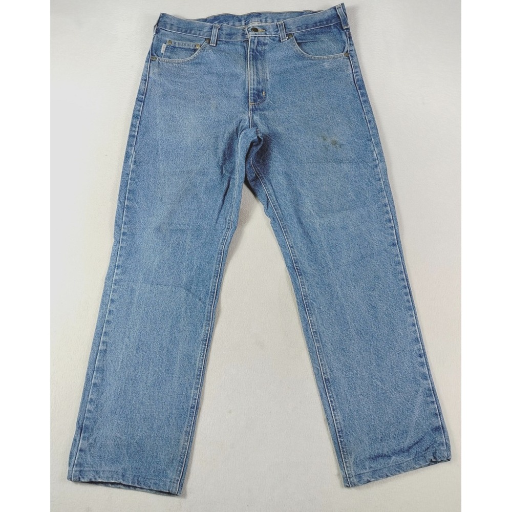Carhartt B18 DST Jeans Mens 35 Blue Heavyweight Classic Straight Denim Workwear